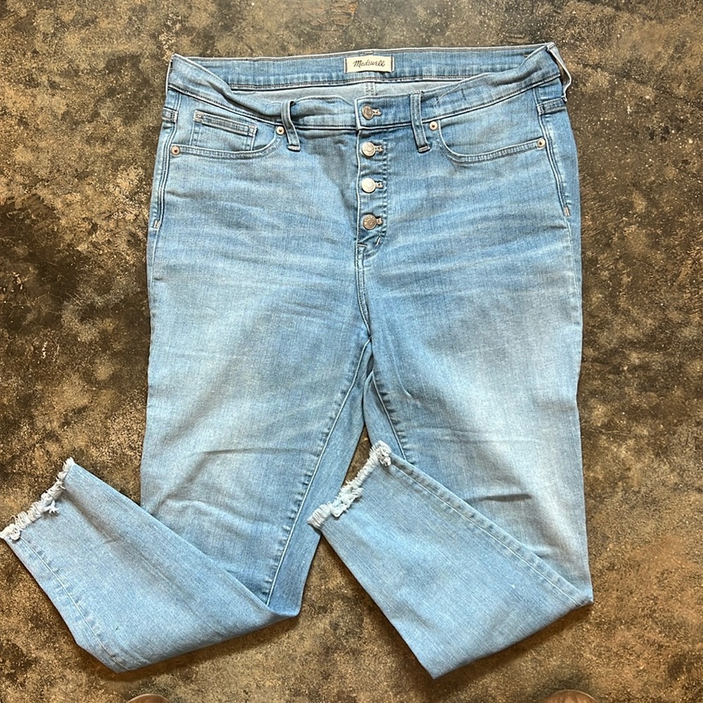 Madewell Jeans Size 32 High Rise Button Fly Skinny Crop EUC
